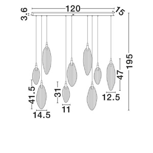 Lustra LED suspendata design decorativ SERIQ L-120cm - Img 8
