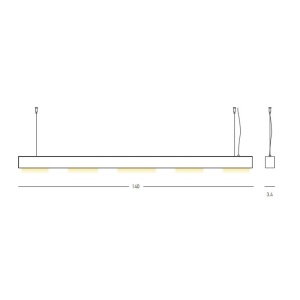 Lustra LED suspendata design liniar Abi 50W - Img 4