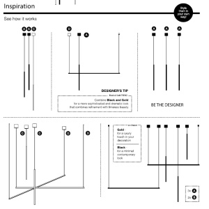 Lustra LED suspendata design liniar ELETTRA auriu, L-120cm - Img 10