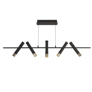 Lustra LED suspendata design minimalist Belle negru/auriu - Img 1