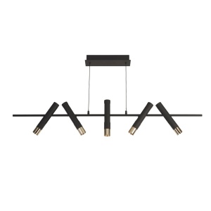 Lustra LED suspendata design minimalist Belle negru/auriu - Img 3