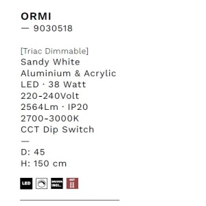 Lustra LED suspendata design modern circular ORMI alba D-45cm - Img 7