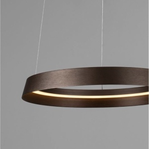Lustra LED suspendata design modern circular ORMI coffee D-45cm - Img 6