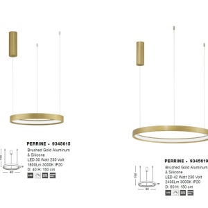 Lustra LED suspendata design modern circular PERRINE D-40cm aurie - Img 8