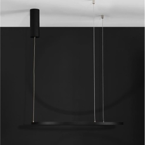 Lustra LED suspendata design modern circular TARQUIN D-60cm negru 205508 universul-luminii.ro