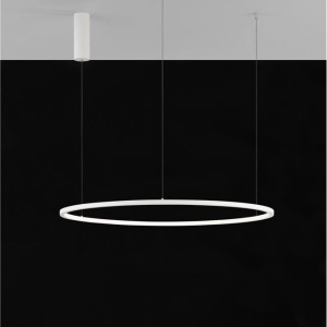 Lustra LED suspendata design modern circular TARQUIN D-80cm alba 205538 universul-luminii.ro