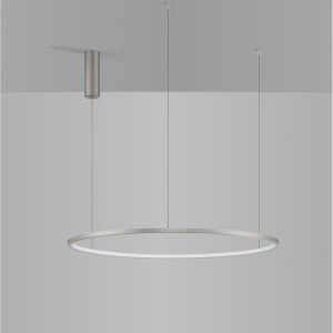Lustra LED suspendata design modern circular TARQUIN D-80cm argintie - Img 4