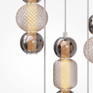 Lustra LED suspendata design modern decorativ Drop 5L crom - Img 6