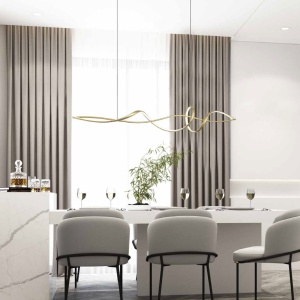 Lustra LED suspendata design modern decorativ Minimal aurie - Img 2