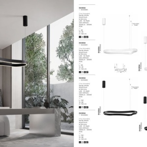 Lustra LED suspendata design modern DUSSA negru, 120x66cm 245708 universul-luminii.ro
