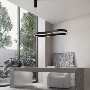Lustra LED suspendata design modern DUSSA negru, 90x45cm 245688 universul-luminii.ro