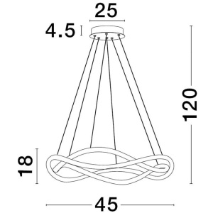 Lustra LED suspendata design modern JINAL Black 45cm 121718 universul-luminii.ro