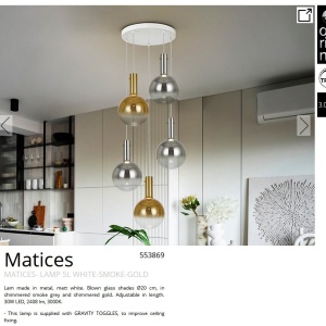 Lustra LED suspendata design modern Matices 5L - Img 5