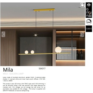 Lustra LED suspendata design modern Mila auriu - Img 5
