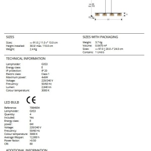 Lustra LED suspendata design modern Olaia 4L - Img 6