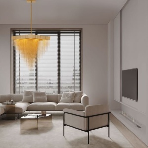 Lustra LED suspendata design modern REVIA aurie - Img 2
