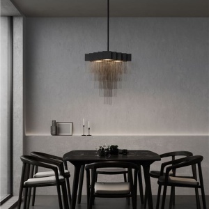 Lustra LED suspendata design modern REVIA negru - Img 2