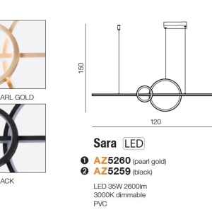 Lustra LED suspendata design modern SARA GO - Img 3