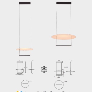 Lustra LED suspendata design modern SUN II D-60cm - Img 2