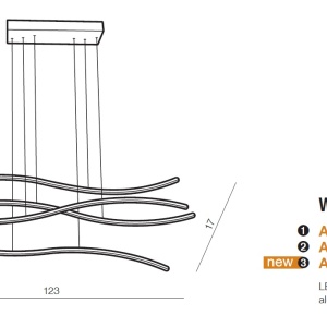 Lustra LED suspendata design modern Waves gold - Img 4