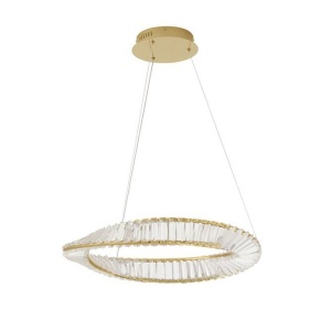 Lustra LED suspendata , dimabila, cristal design elegant AURELIA auriu 60cm
