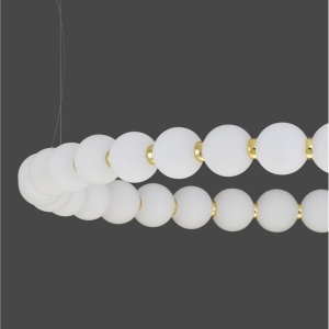 Lustra LED suspendata, dimabila, deosebita design lux PERLA opal, auriu 80cm 115358 universul-luminii.ro