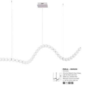 Lustra LED suspendata, dimabila, deosebita design lux PERLA opal, auriu 211008 universul-luminii.ro