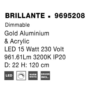 Lustra LED suspendata moderna design elegant BRILLANTE 3L 203718 universul-luminii.ro