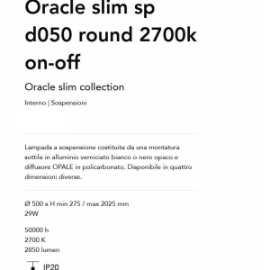 Lustra LED suspendata Oracle slim sp d050 round 2700k on-off WH - Img 4
