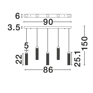 Lustra LED suspendata stil modern ZELON - Img 7