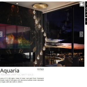 Lustra LED XXL casa scarii design modern decorativ Aquaria 12L aurie 206548 universul-luminii.ro