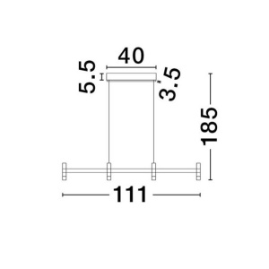 Lustra liniara cu 4 spoturi LED 2700K POETIC negru - Img 2