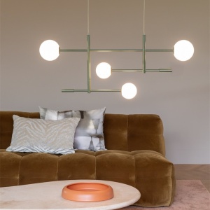 Lustra metal verde cu 4 globuri sticla Copenhagen 248388 universul-luminii.ro