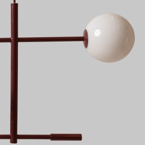 Lustra metal visiniu cu 4 globuri sticla Copenhagen 248378 universul-luminii.ro