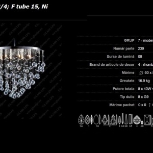 Lustra moderna cristal Bohemia L17 239/08/4, F tube 109368 universul-luminii.ro
