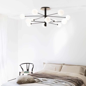 Lustra moderna cu 10 surse de lumina COSMOPOLITAN PL10 NERO OTTONE 100948 universul-luminii.ro