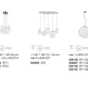 Lustra moderna cu 22 pendule MAPA SP22 BIANCO 140230 50688 universul-luminii.ro
