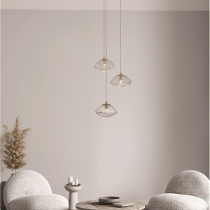 Lustra moderna cu 3 Pendule design decorativ KING aurie 108638 universul-luminii.ro