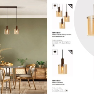 Lustra moderna cu 3 pendule Sweden moca, chihlimbar 221998 universul-luminii.ro