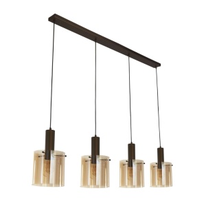 Lustra moderna cu 4 pendule Sweden moca, chihlimbar 137018 universul-luminii.ro