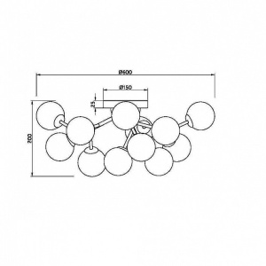 Lustra moderna design deosebit cu 12 de surse de lumina Dallas negru 118558 universul-luminii.ro