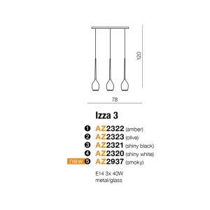 Lustra moderna Izza 3 fumurie ZZ AZ2937 80558 universul-luminii.ro