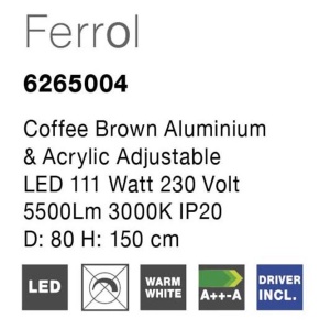 Lustra moderna suspendata, diametru 80cm, LED Ferrol NVL-6265004 82678 universul-luminii.ro