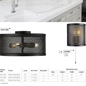 Lustra ovala design industrial Fishnet negru 2484-4BK SRT 184878 universul-luminii.ro