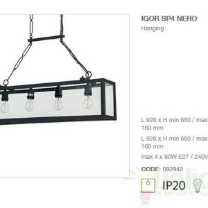 Lustra, Pendul clasic dim.66x16cm, inaltime reglabila, IGOR SP4 092942 - Img 2