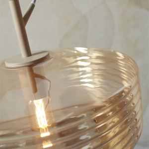 Lustra/Pendul design decorativ Verona ribbed, amber 141908 universul-luminii.ro