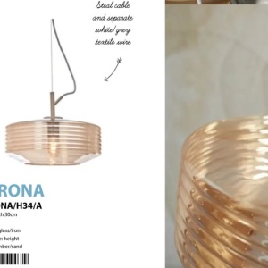 Lustra/Pendul design decorativ Verona ribbed, amber 224358 universul-luminii.ro