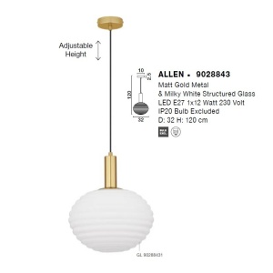 Lustra/Pendul design modern decorativ ALLEN D-32cm 138818 universul-luminii.ro