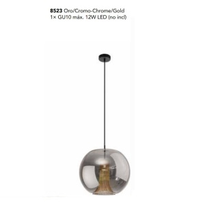 Lustra, Pendul design modern KRISS negru/ crom - Img 2