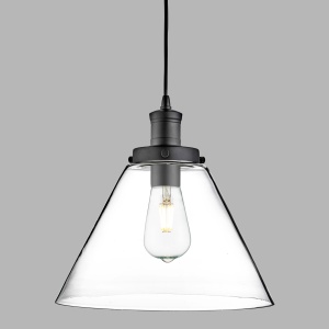 Lustra / Pendul design modern Pyramid negru/clar 3228BK SRT - Img 2